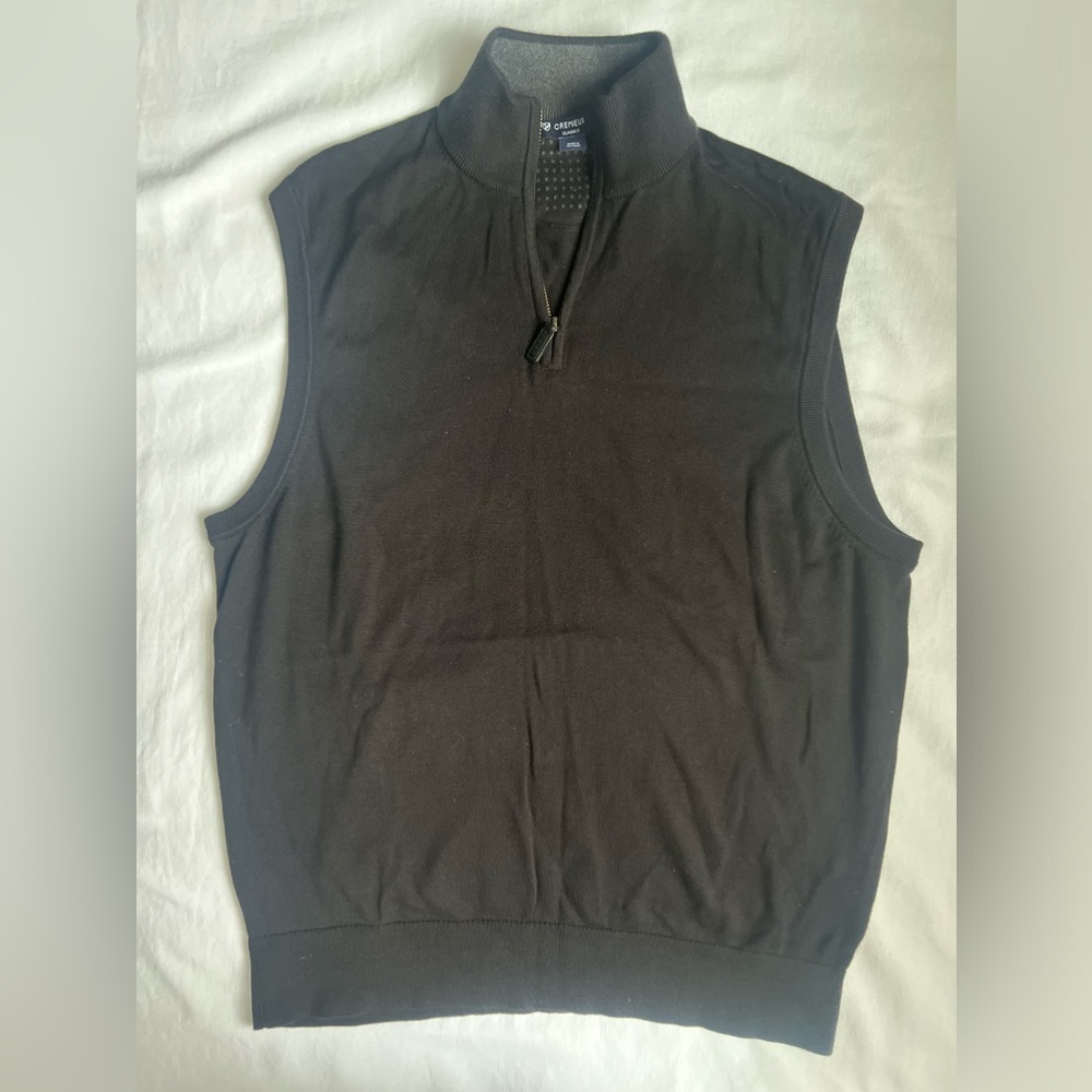 Daniel Cremieux Black Zip Up Sweater Vest - Picture 1 of 2
